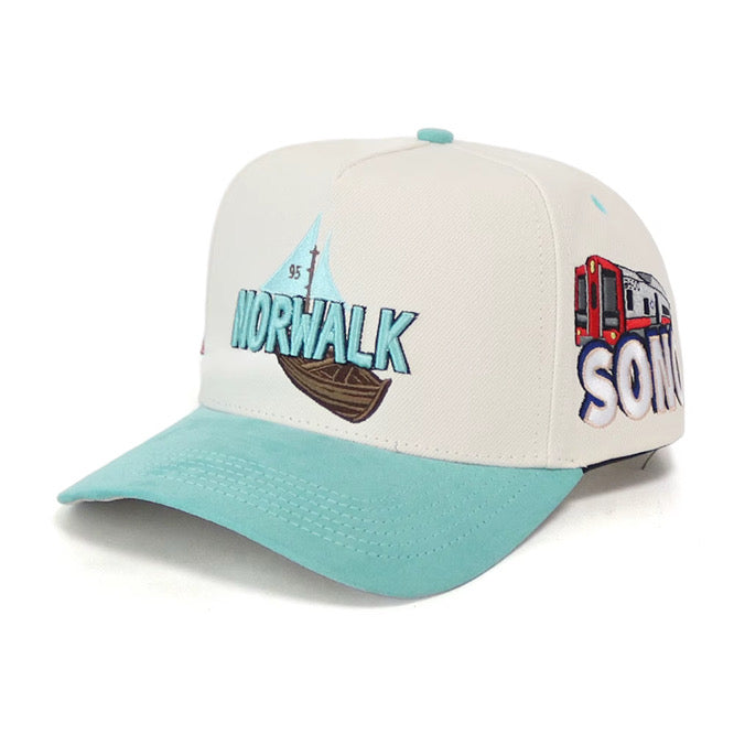 95 Trafikking Men's Snapback Norwalk Hat - Creme/Baby Blue