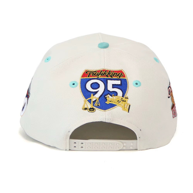 95 Trafikking Men's Snapback Norwalk Hat - Creme/Baby Blue