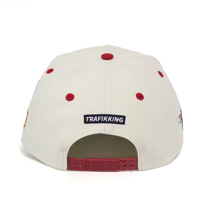 95 Trafikking Men's Bridgeport Snapback Hat - Off White/Burgundy