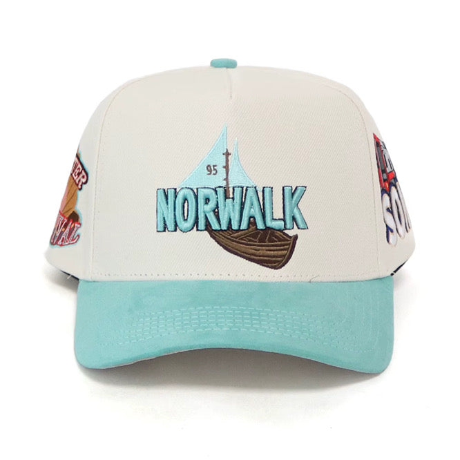 95 Trafikking Men's Snapback Norwalk Hat - Creme/Baby Blue
