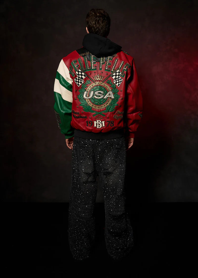 Pelle Pelle - Daytona Special Jacket - Cabernet / Black / Jet Green