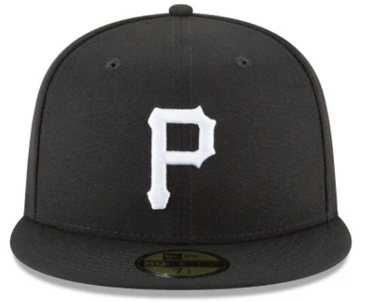 New Era 59Fifty Fitted - Pittsburgh Pirates Black and White Basic 59Fifty Fitted