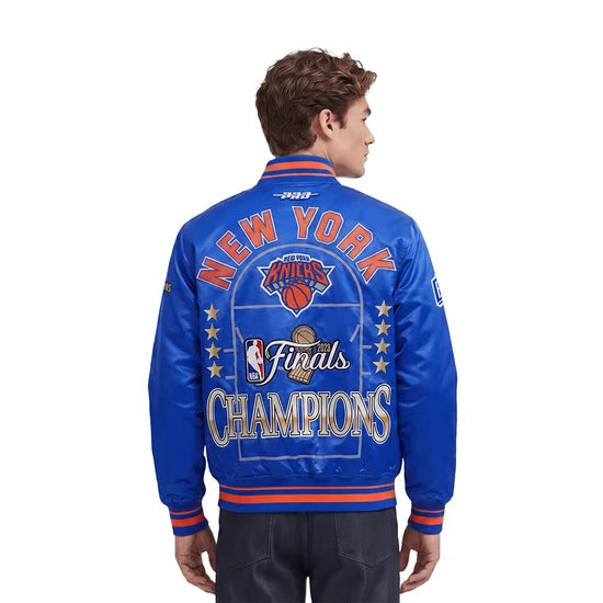 Knicks Champs Satin Jacket Royal