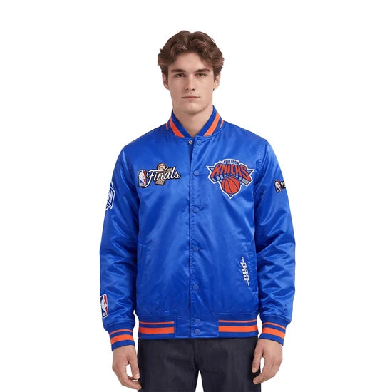 Knicks Champs Satin Jacket Royal